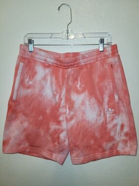 Adidas Mens Orange Tie Die Fleecd Short